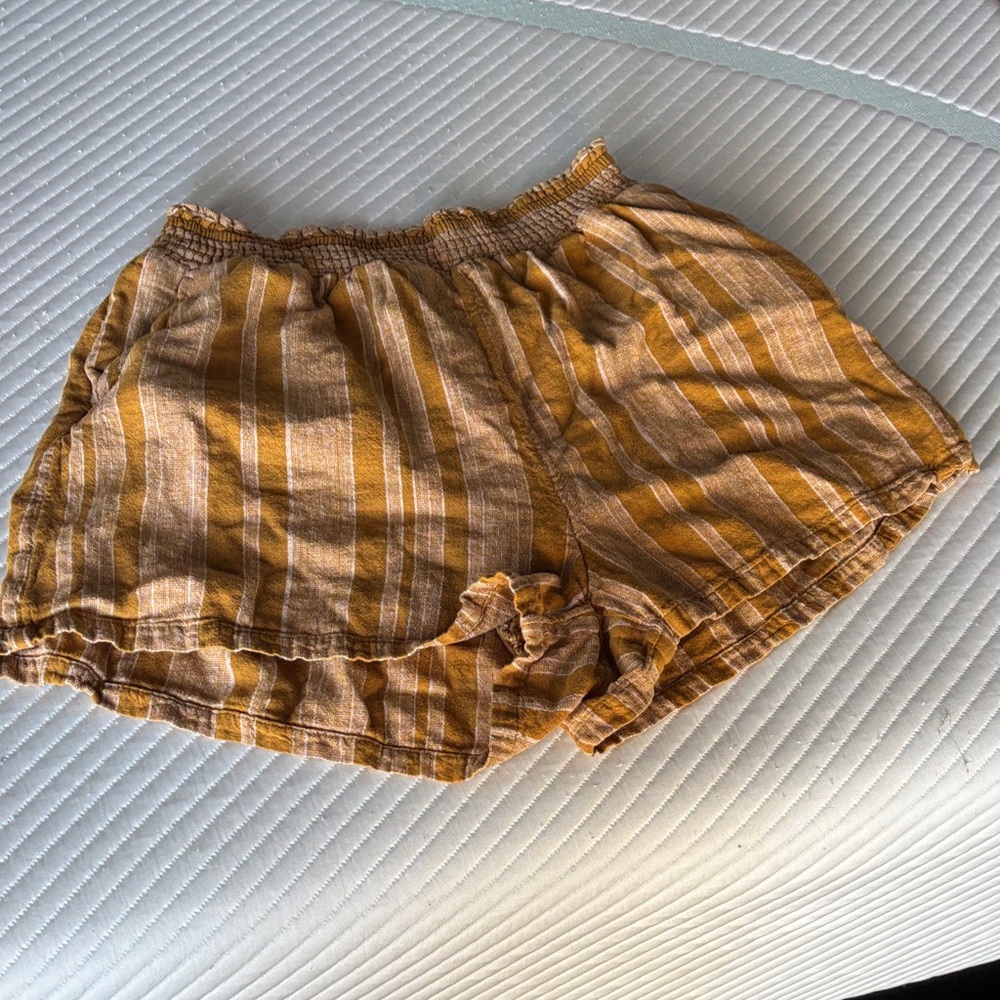 Universal Thread High Waist Striped Tan and Brown Shorts
